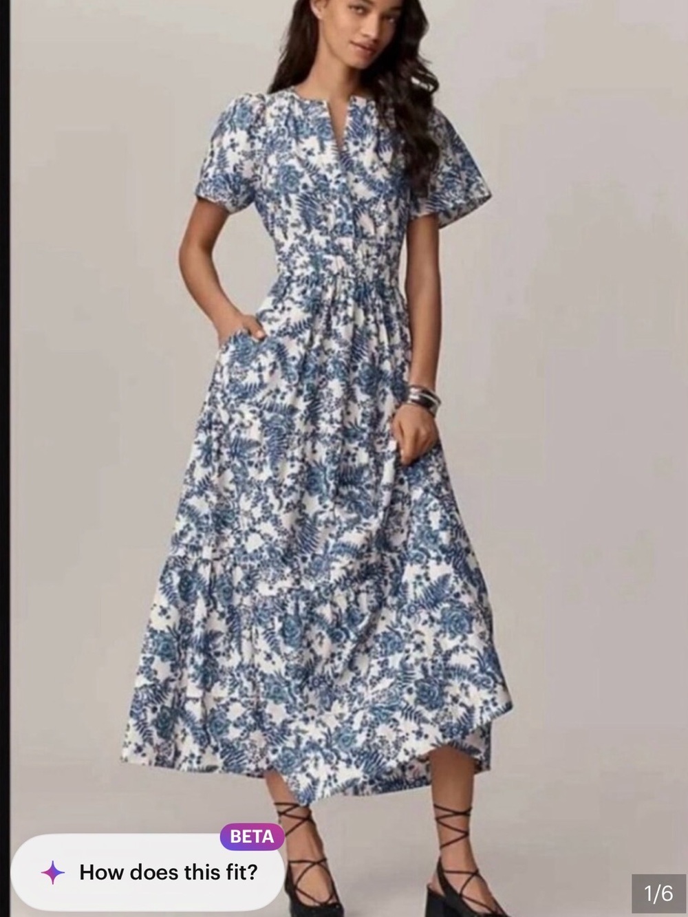 Anthropologie Somerset blue and white dress